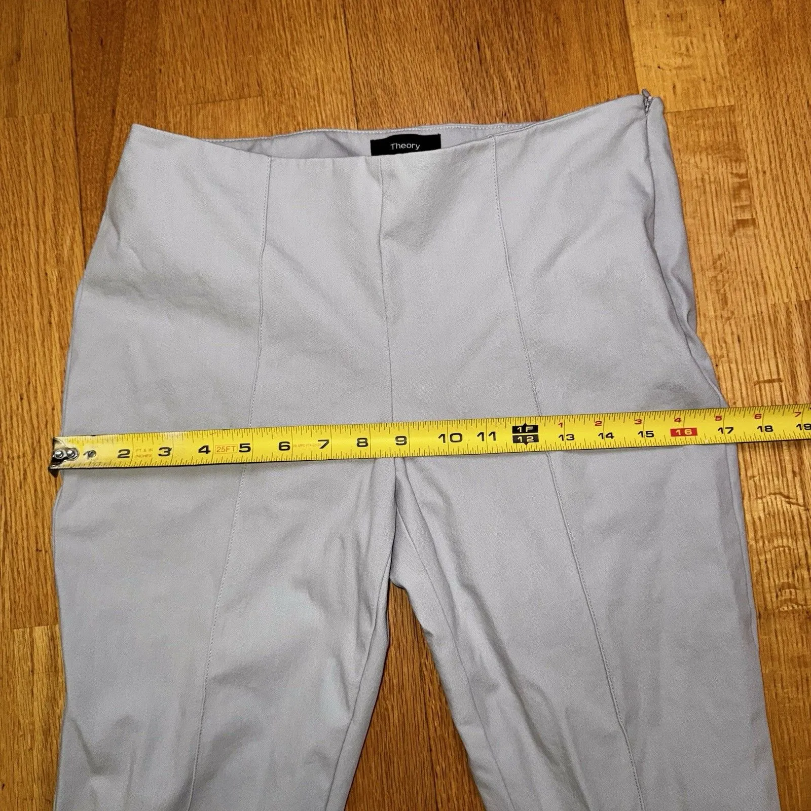 Theory Women’s Alettah Approach Cropped Pants Slim Leg Preppy Trousers Gray 4 - Image 6