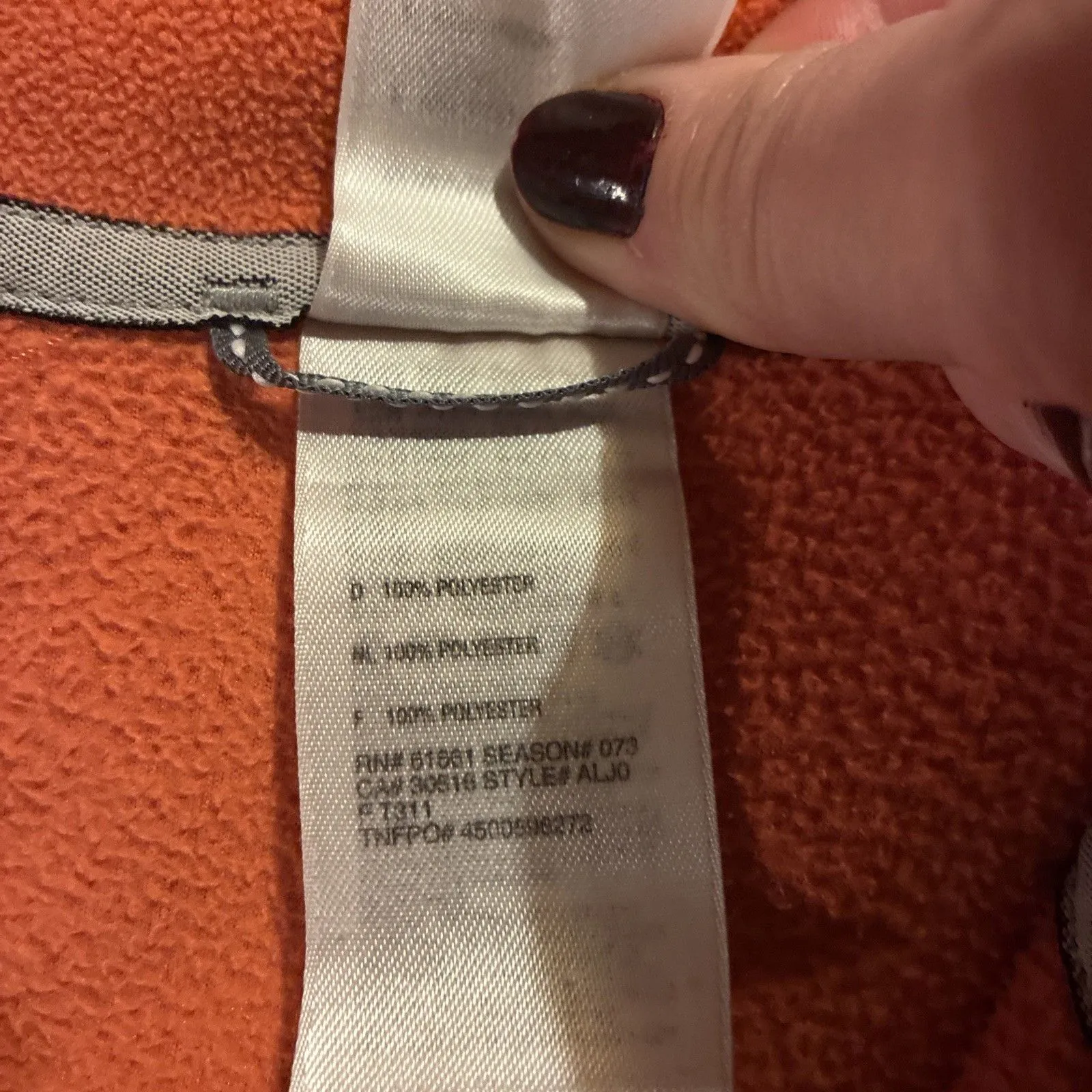 The North Face Women's Quarter Zip Long Sleeve Jacket Peach Medium Pullover - Image 4