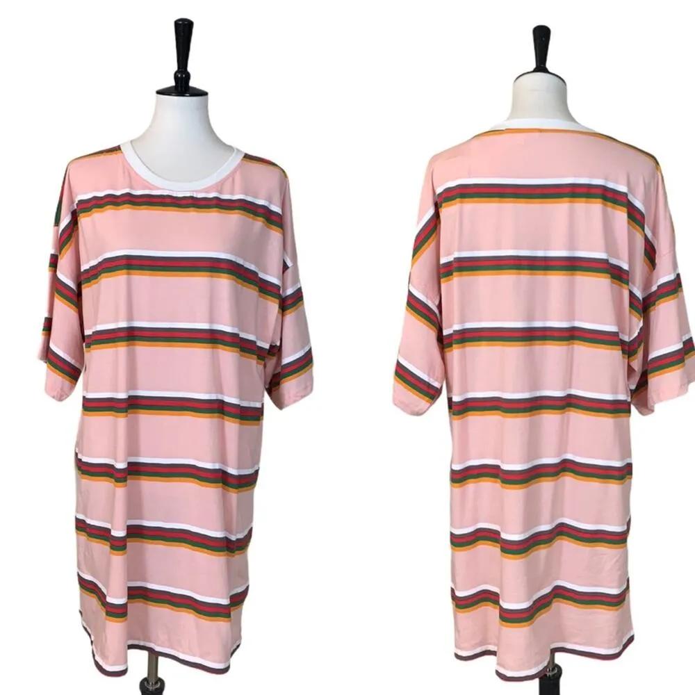 Missguided Dress NEW Oversize Stripe Tee T-shirt Casual Women's Medium - Image 10