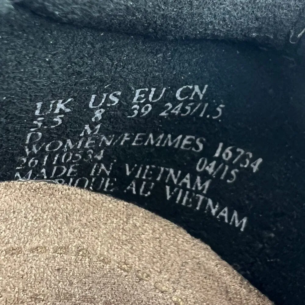 Clarks (8) Dark Gray Suede Platform Mary Jane Comfort Loafer Shoes - Image 8