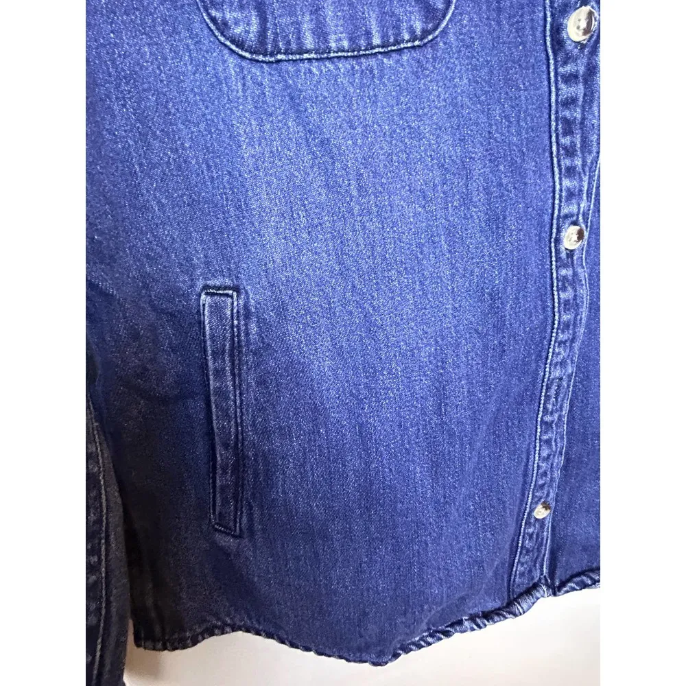 Life in Progress Denim chambray Button Up Blouse Top Size XS - Image 3
