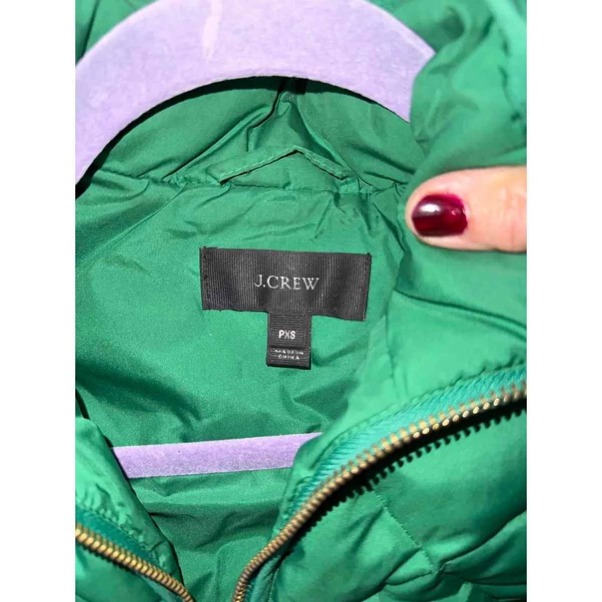 J.Crew Quilted Green Women's Vest, Size PXS - Image 3