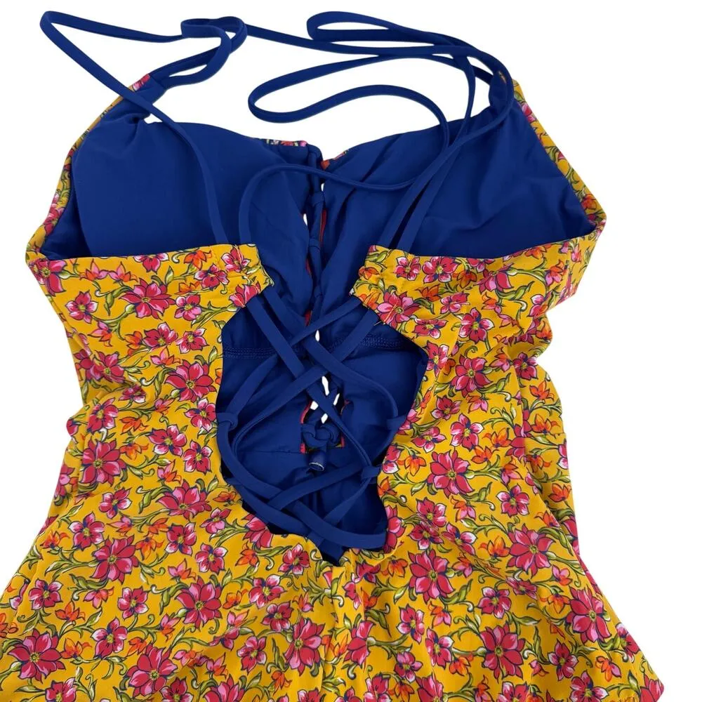 Skinny Dippers Women's Jelly Beans Suga Babe Lace Up Front One Piece Size M 8706 Yellow Size M - Image 6