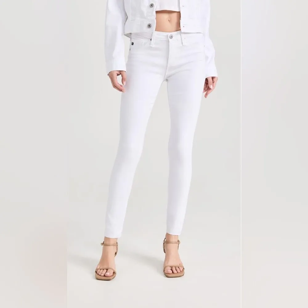 AG Adriano Goldschmied THE LEGGING ANKLE Super Skinny Jeans in White Raw Hem - Image 4