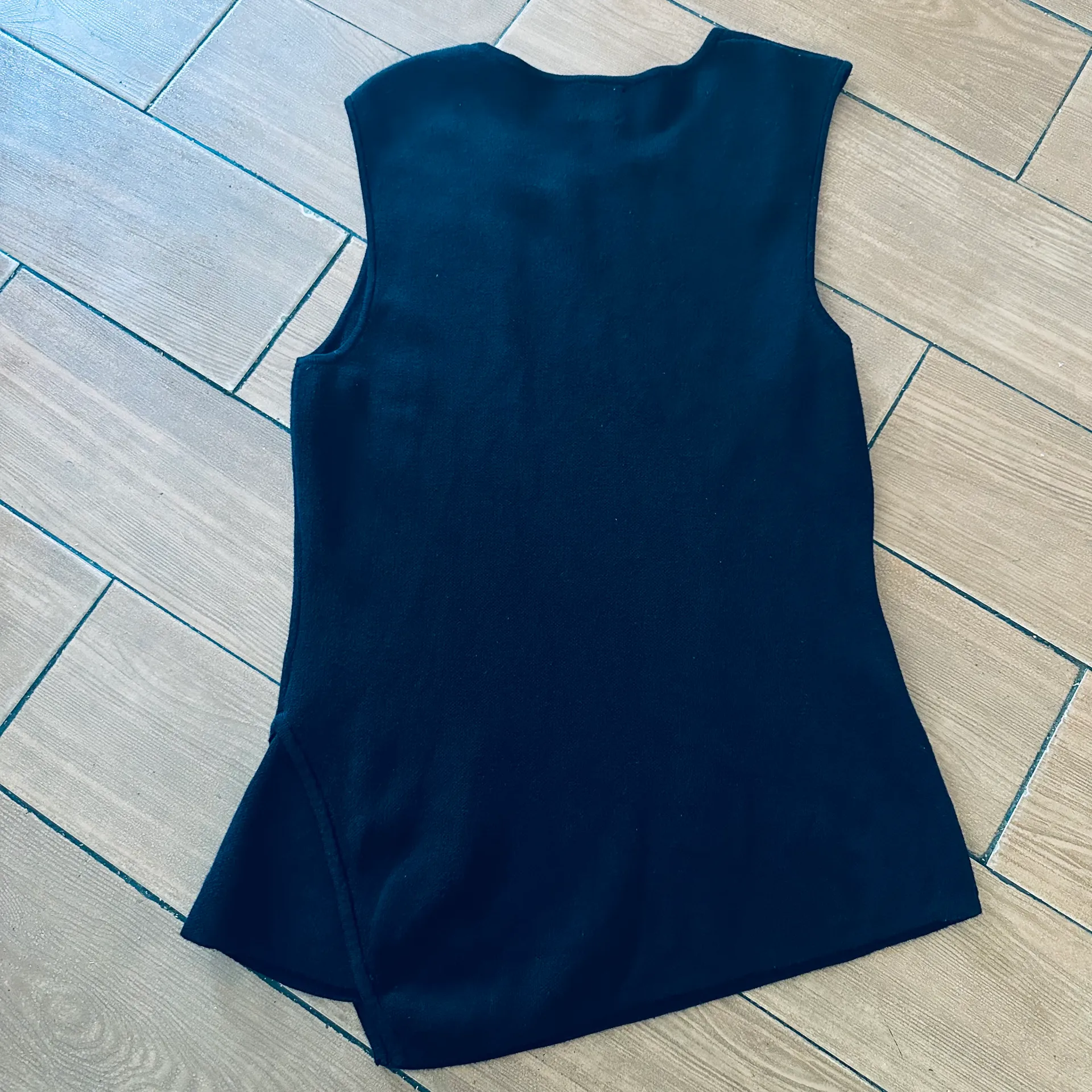 Cotton Blend Asymmetric Knit Top M Black black - Image 6