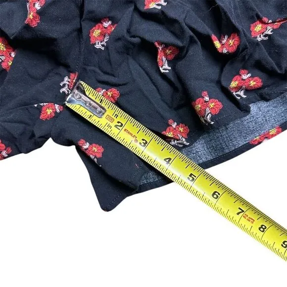 Maeve Women's XS Black Floral Patchwork Pleated Pull-On Shorts Casual - Image 11