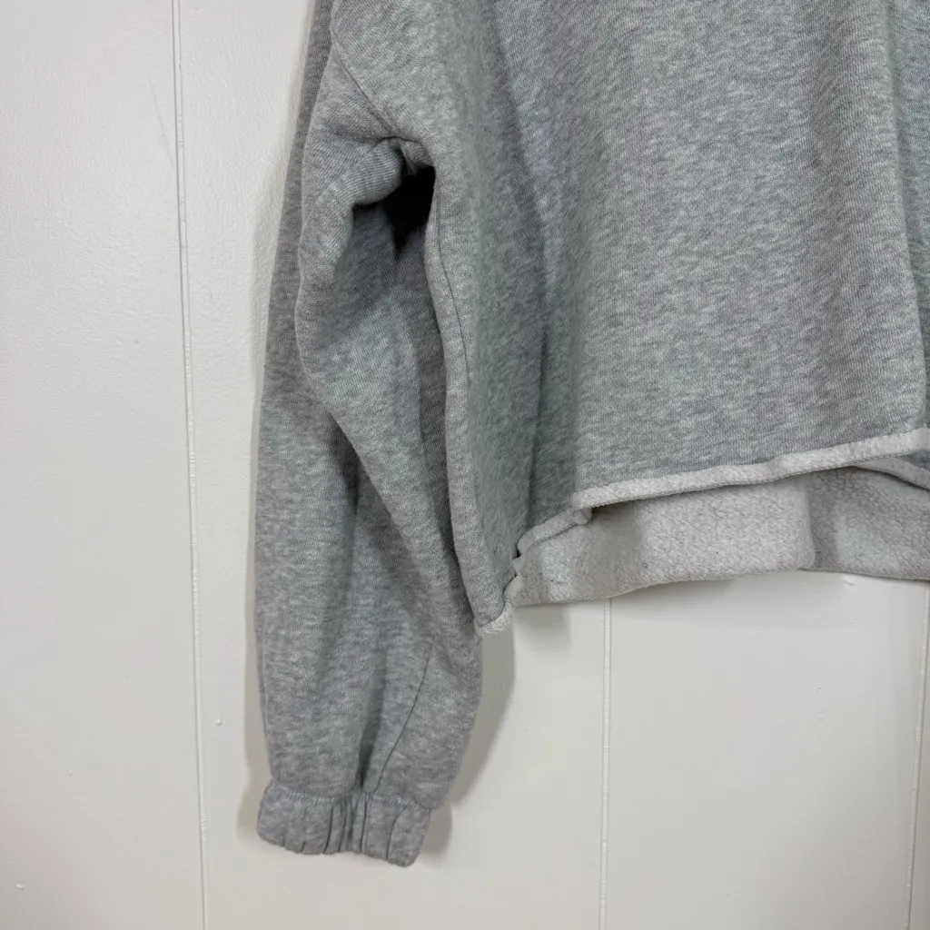 Aerie  Grey Oversized Cropped Polo Sweatshirt - Image 5