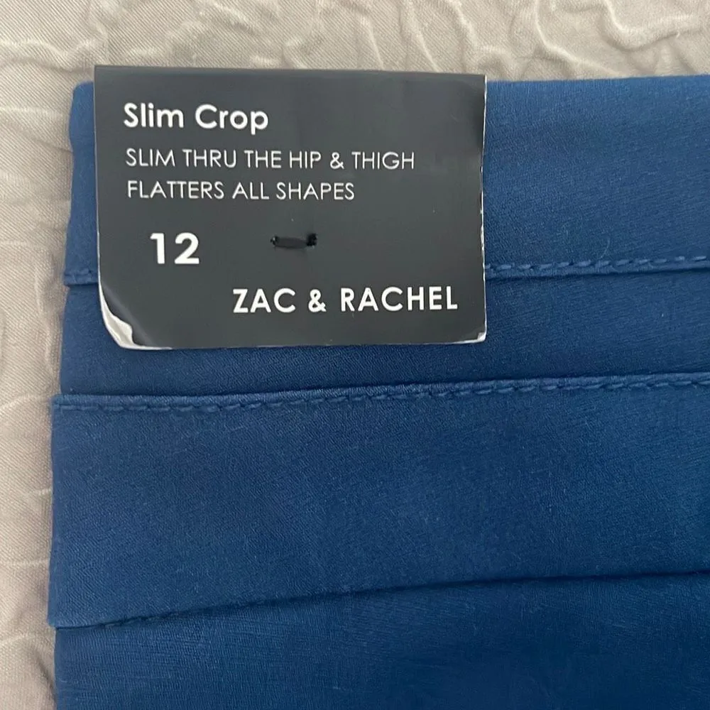 Zac &‎ Rachel Womens Slim Crop Capri Pants Stretch Casual Summer Blue Size 12 - Image 6
