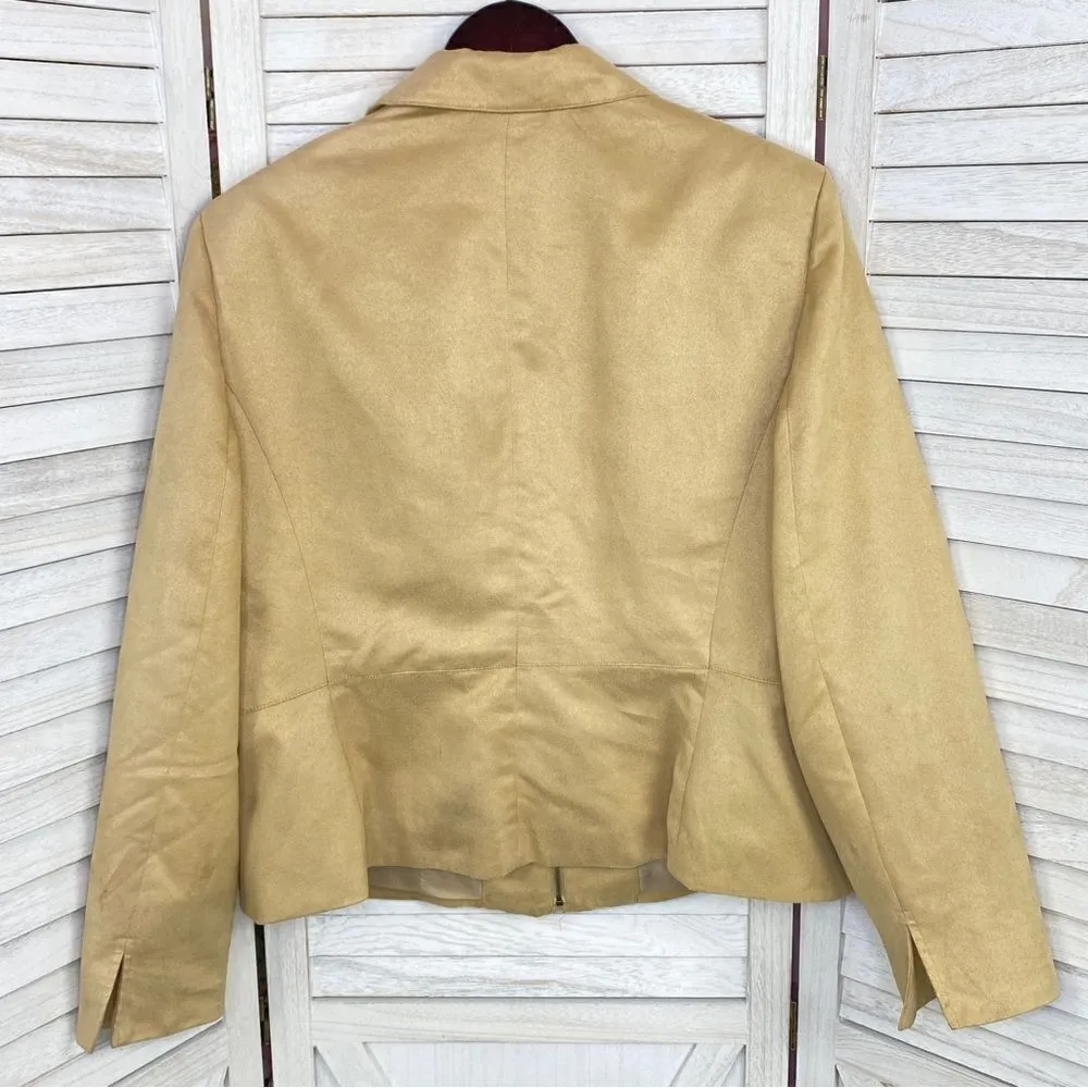 Evan Picone Even Picone Microfiber Utility Jacket Full Zip Tan 18 Plus Size - Image 9