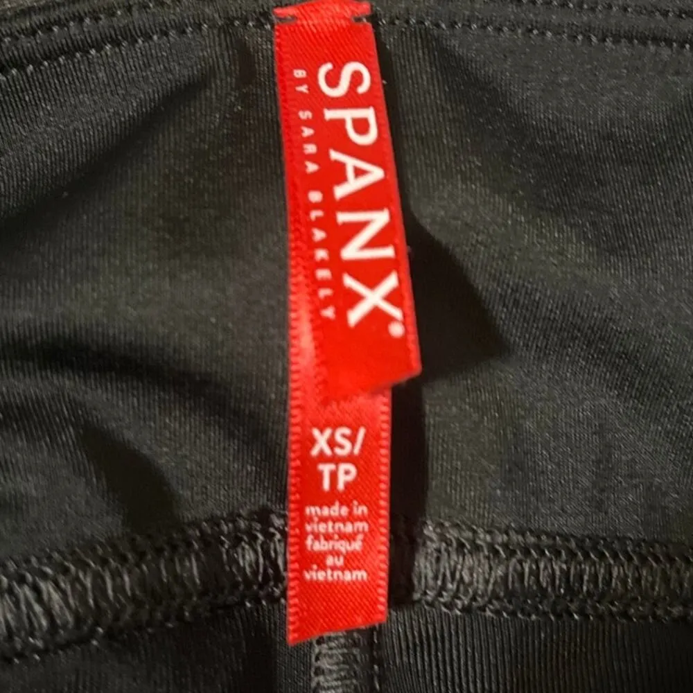 SPANX Women's Faux Leather Leggings Shaping Lifting Compression Black sz. XS - Image 6