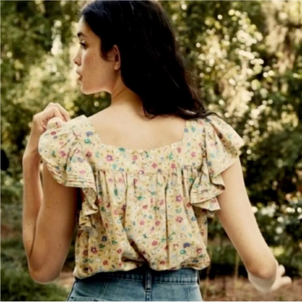 Doen Adeline top in Tasha garden print size medium Yellow - Image 2