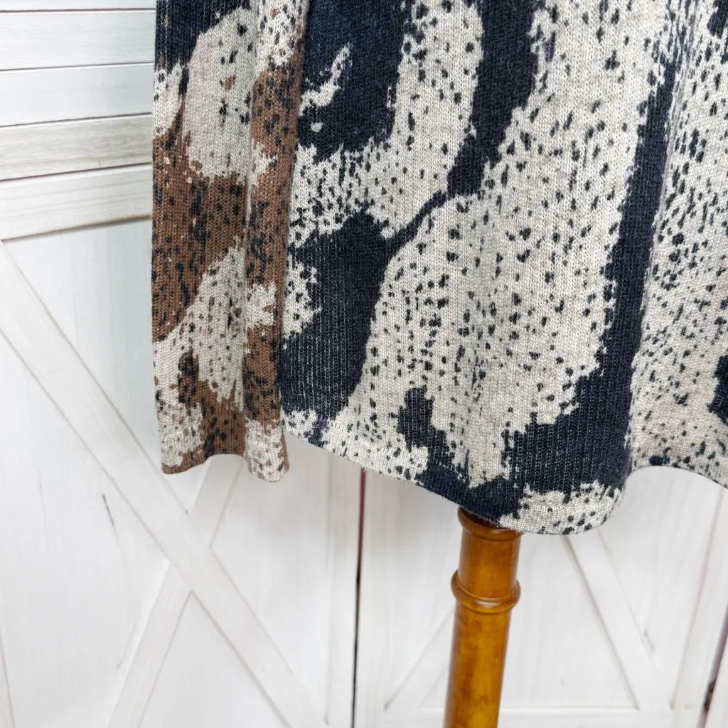 Nic+Zoe Tundra Turtleneck Pullover Sweater Indigo‎ Tan Black Medium - Image 8