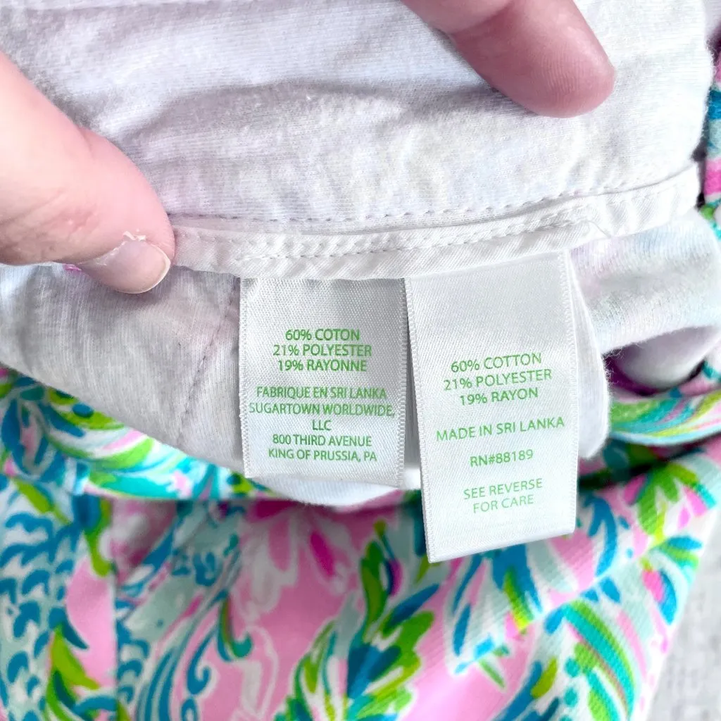 Lilly Pulitzer 5" Buttercup Knit Short Pink Unicorn of the Sea Mermaid Size 14 - Image 5