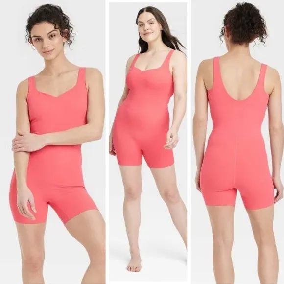 All In Motion NWT ribbed shorts body suit scoop back, size XL 18” p2p - Image 2
