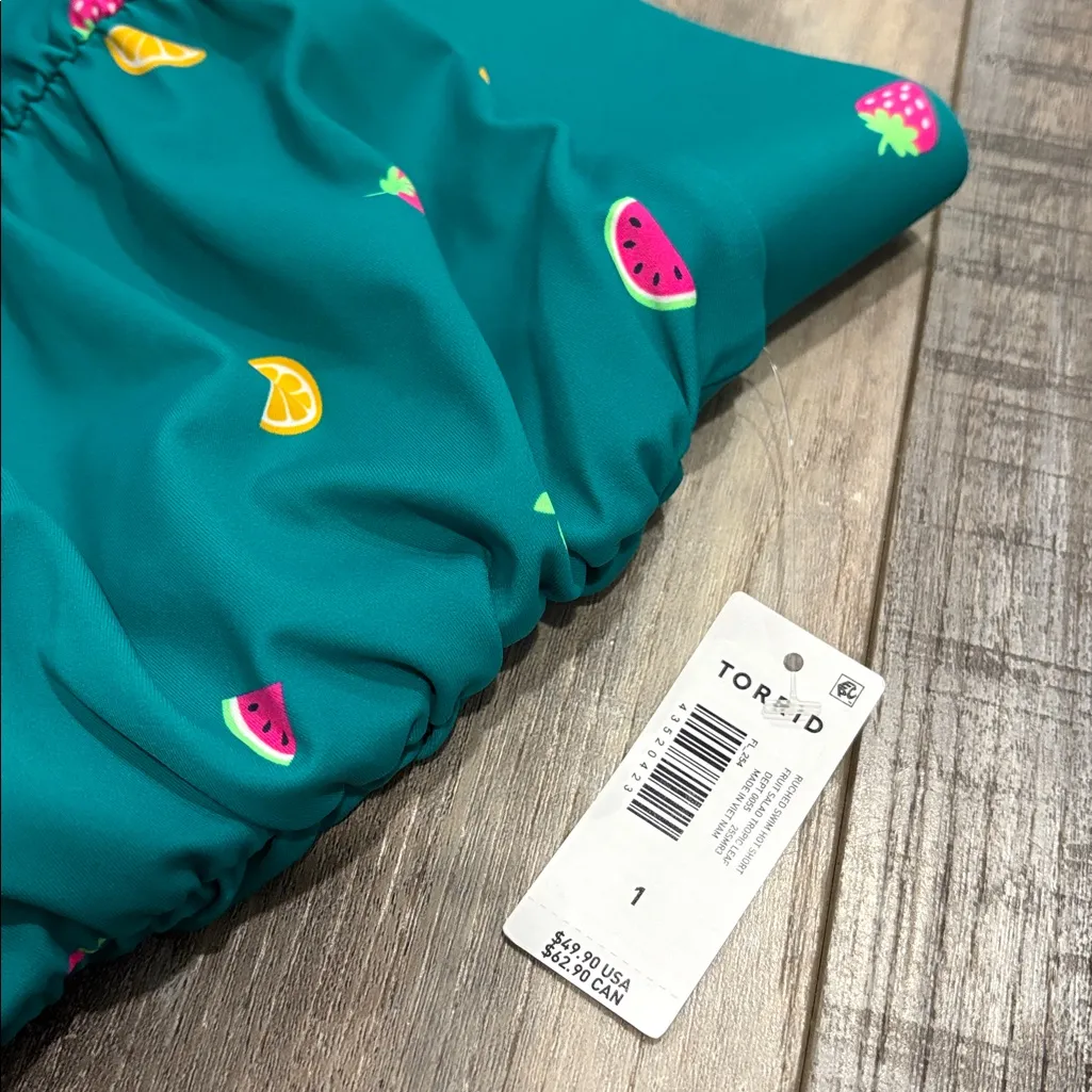 Torrid Women’s Fruit Salad Tropic Leaf High Waist Swim Bottom Size 1 NEW - Image 9