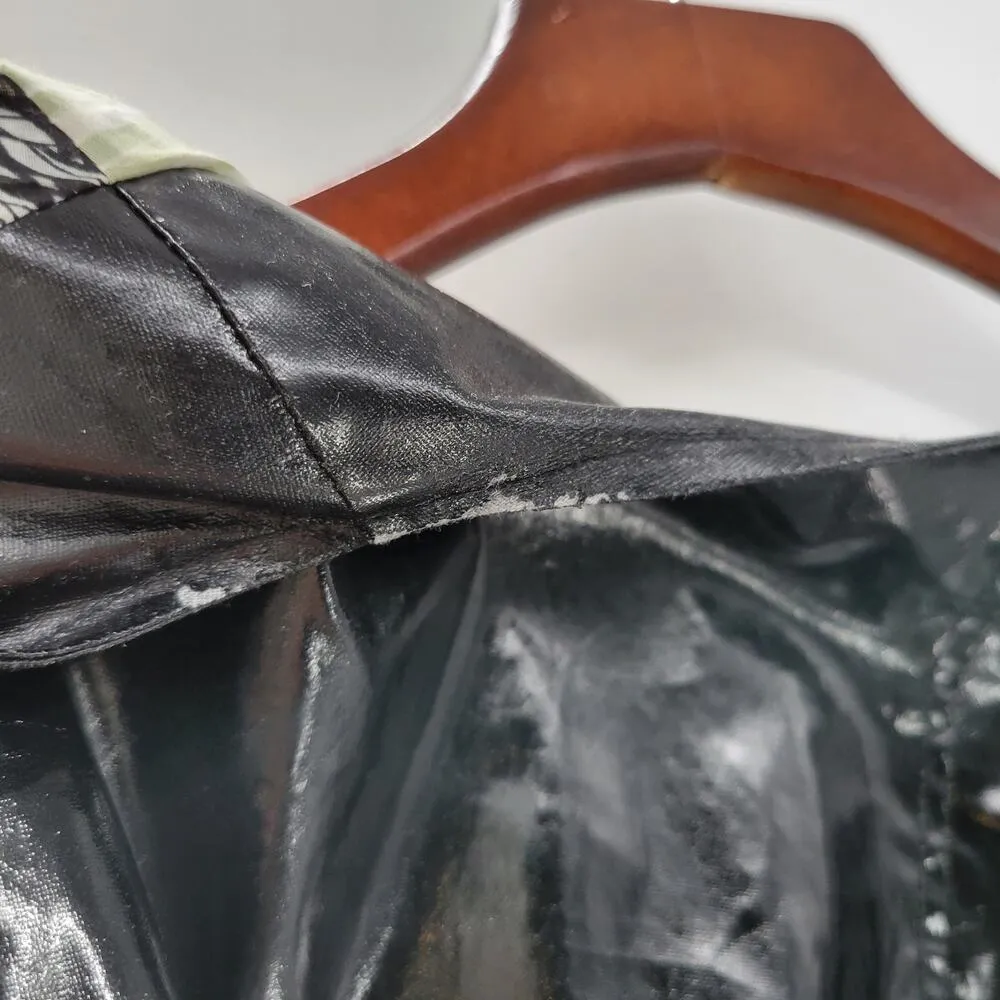 Walter Baker Shirt Womens 8 Black Faux Leather Buttons Asymmetrical Cropped - Image 14