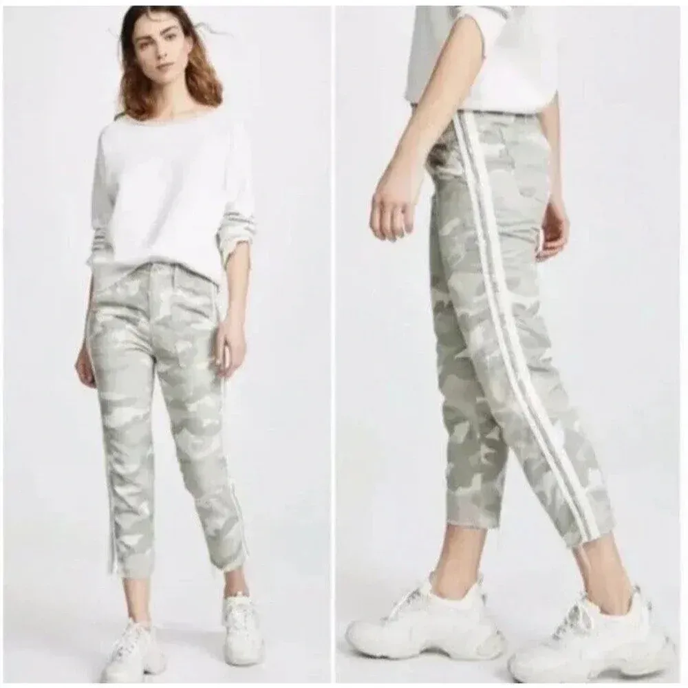 Mother The Shaker Chop Crop Fray Straight Leg Camo Pants Desert Print Size 28‎ - Image 2