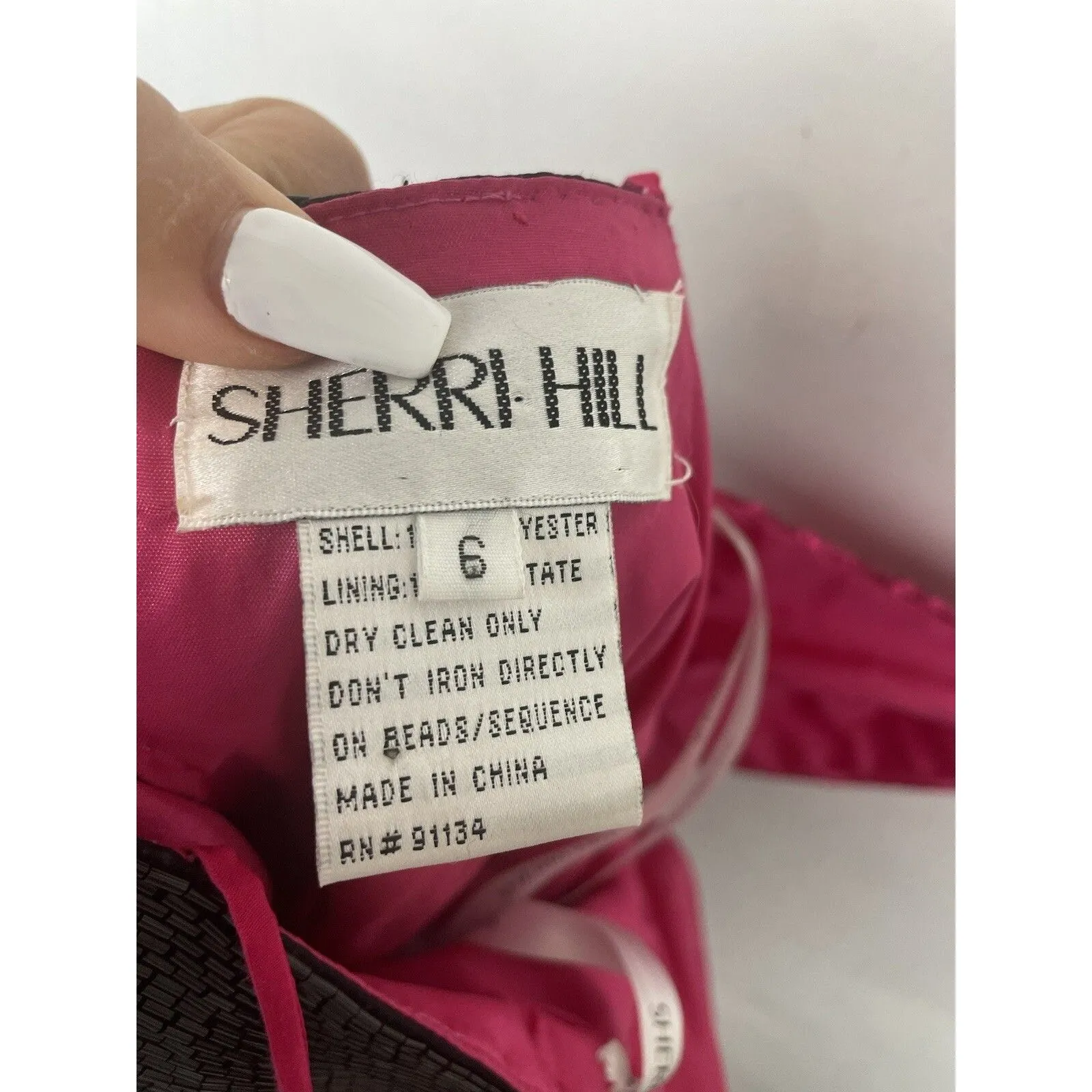 Sherri Hill Gown Pageant Prom Dress Formal Evening beaded Sz 6 sequin pink - Image 7