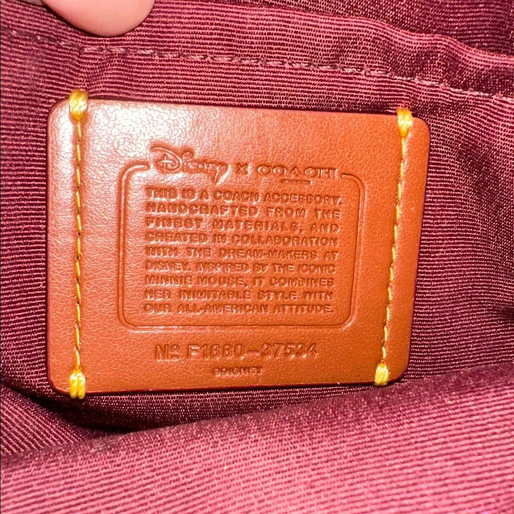 Coach x Disney Collab Red Pebble Leather Crossbody Bag - Image 6