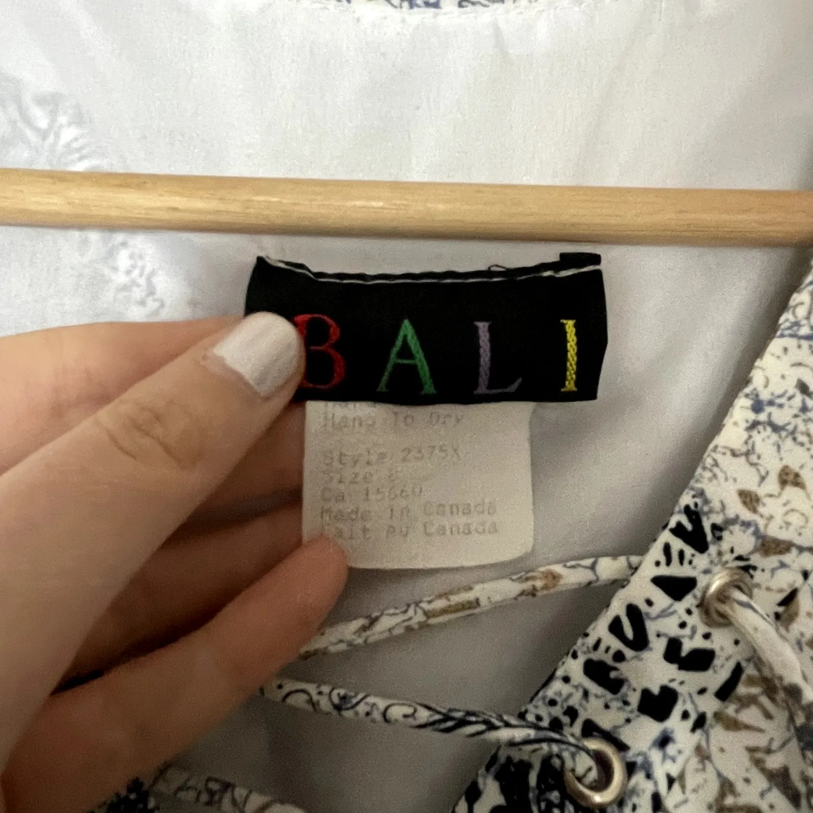 Bali blue white sleeveless lace up sundress sheath women's size 8 casual summer - Image 4