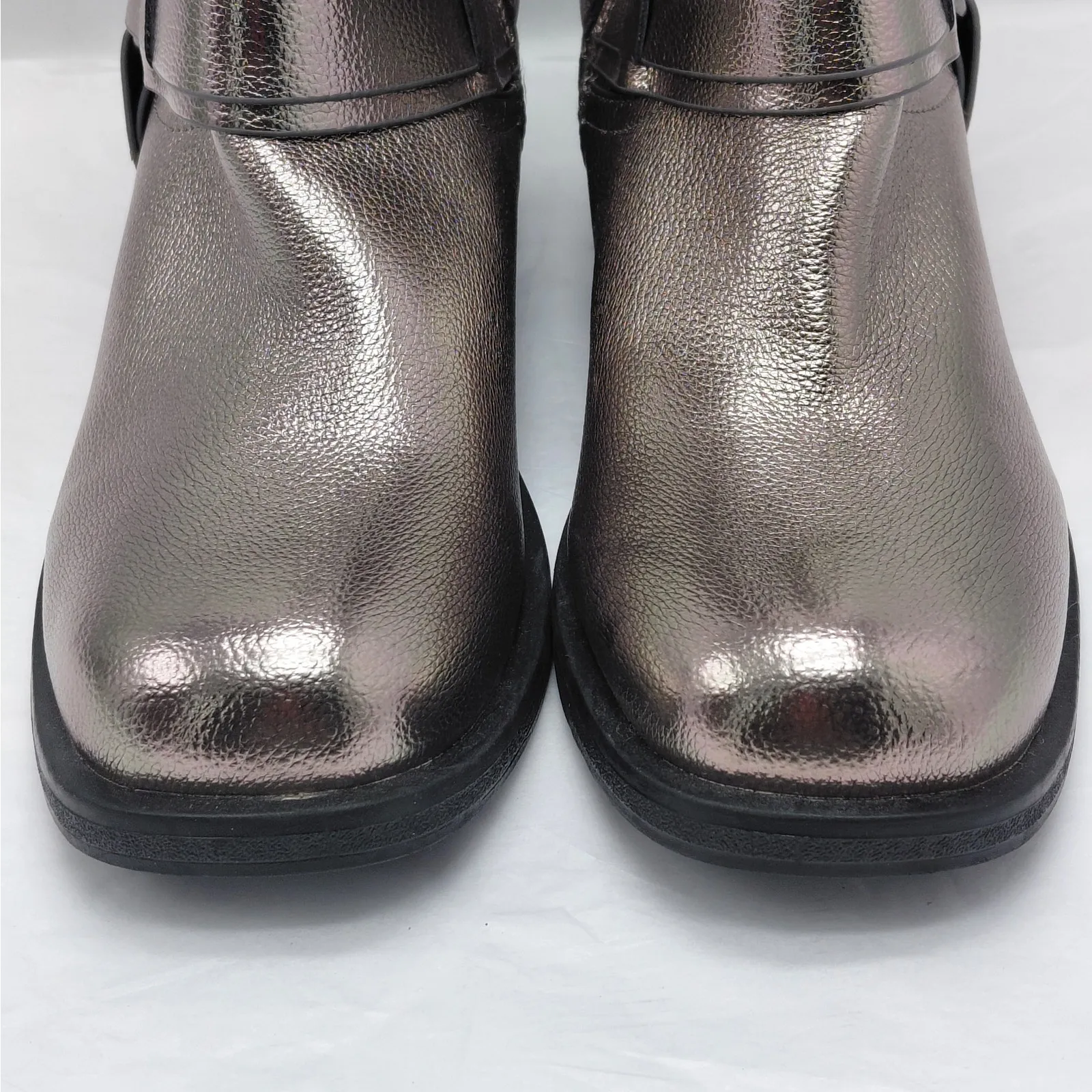 Dolce Vita Armonda Metallic Ankle Boots Women’s 6 Silver Buckle Moto Biker - Image 9