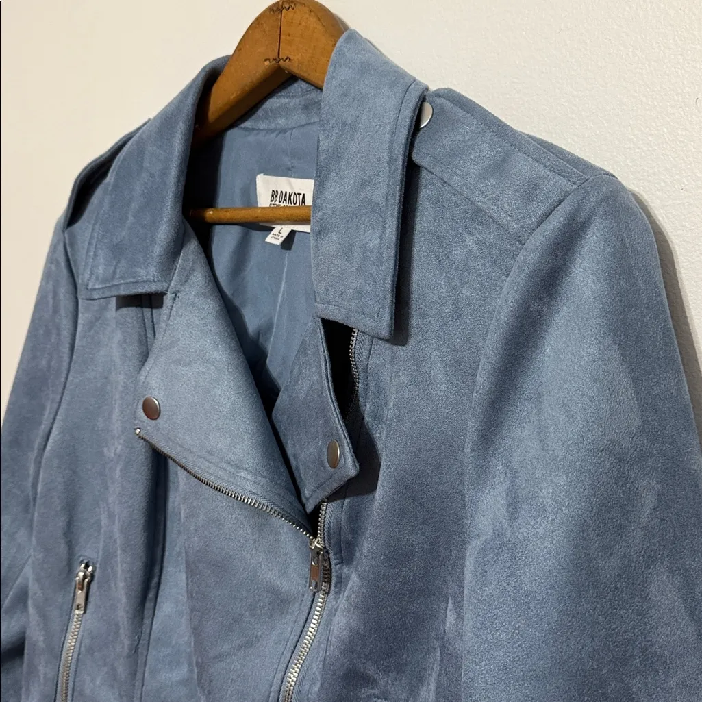 NEW BB DAKOTA STEVE MADDEN VEGAN FAUX SUEDE MOTO JACKET - Image 4