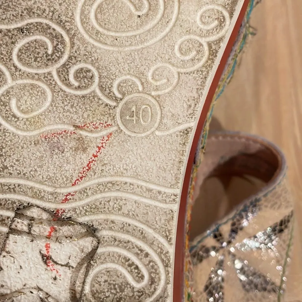 L'Artiste Spring Step Payokya Metallic Sandals Size EU 40 Artsy Tan Orange - Image 12