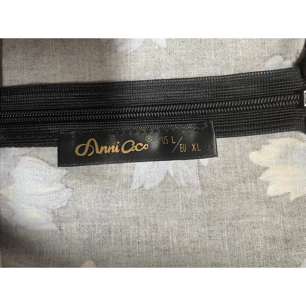 Anni Coco Sleeveless Dress Size XL Floral Pin Up New Black - Image 6