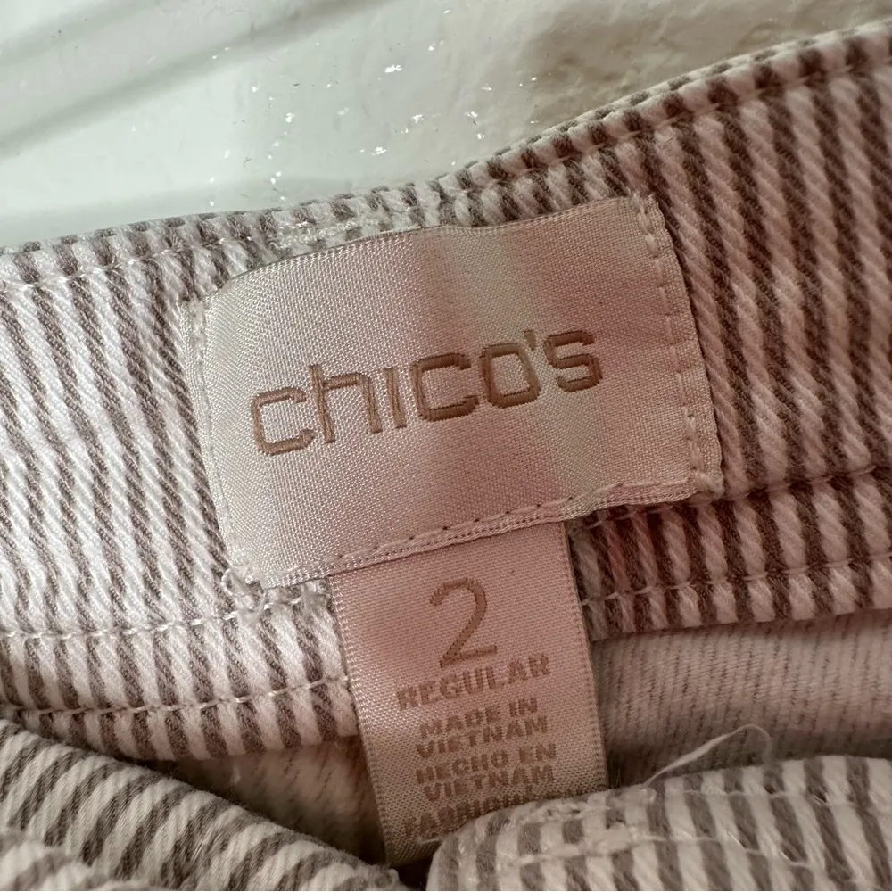 Chicos Straight Leg Casual Striped Pants 2 - Image 2