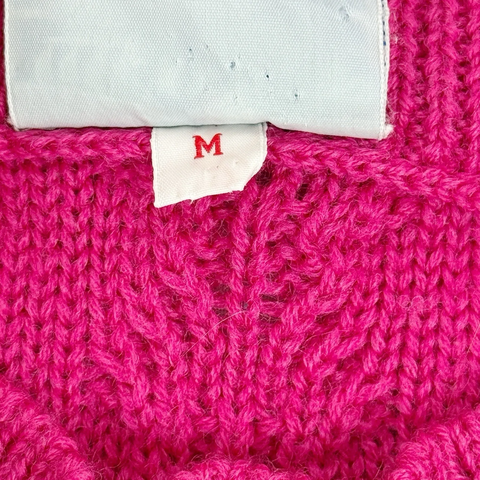 Vintage Meister Wool Sweater Women's Medium Pink Cable Knit 100% Wool Hong Kong - Image 6