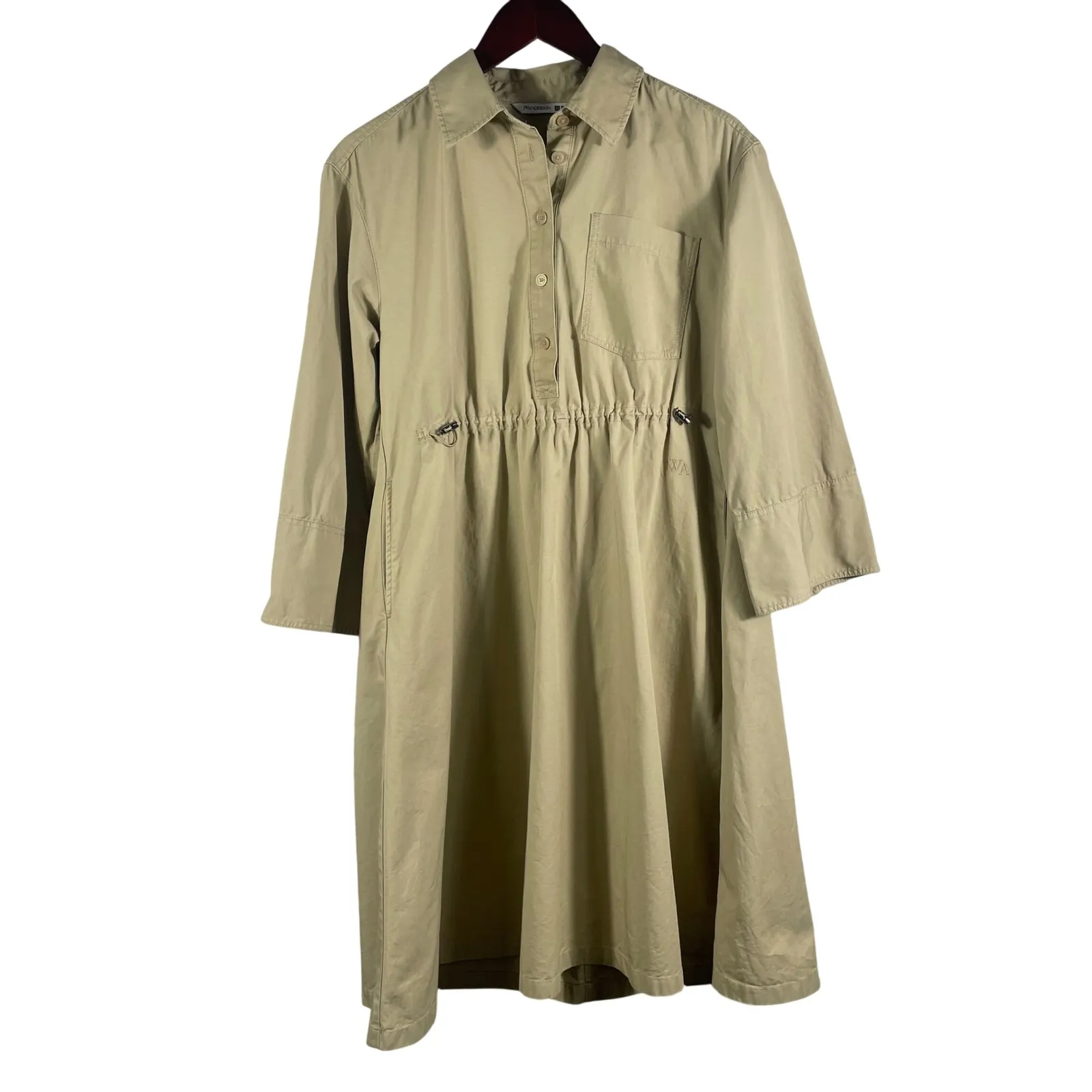 JW Anderson‎ x Uniqlo Tan Shirt Dress Adjustable Waist Cotton Popover XS - Image 2