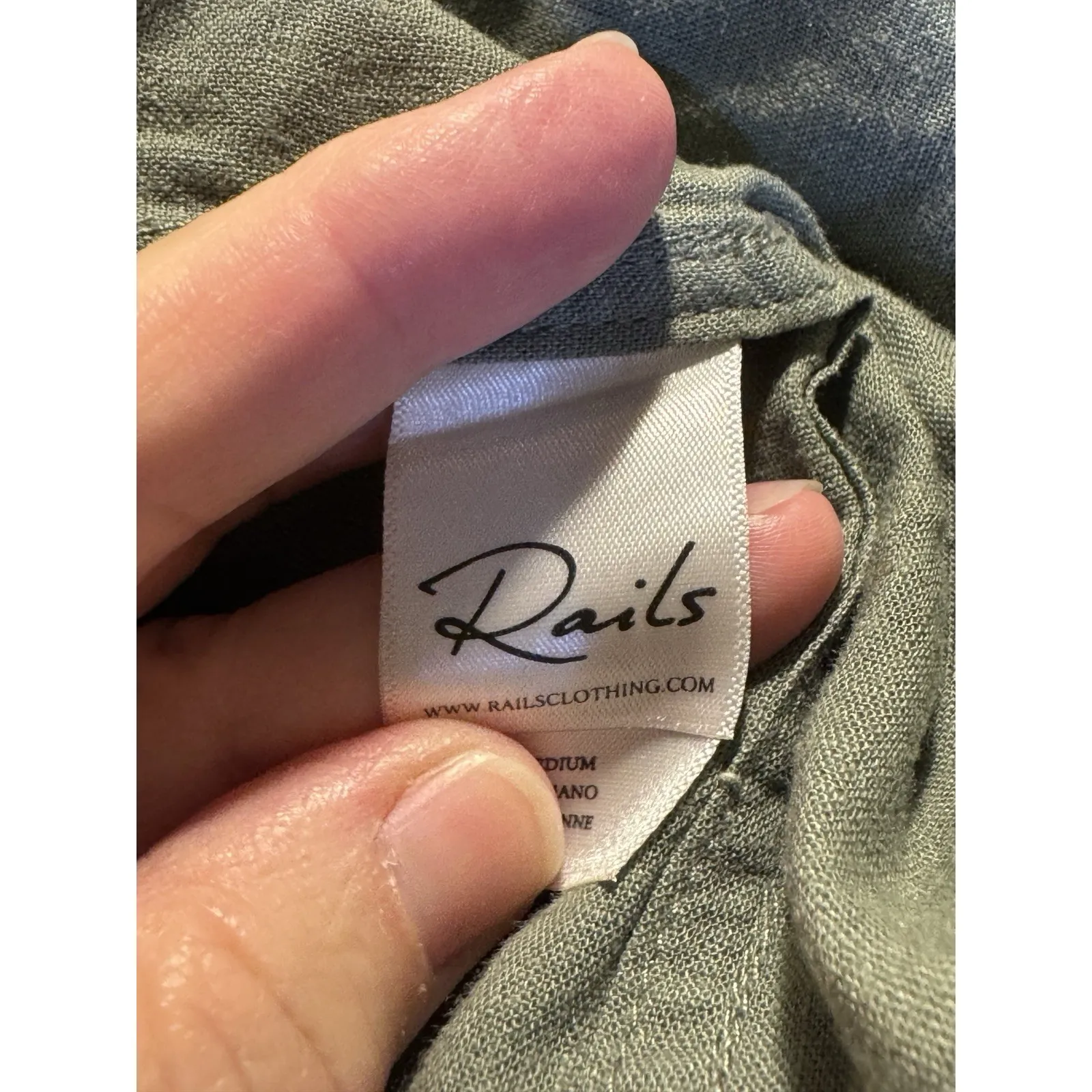 Rails Women's Snap Front "Nadia" Sage Green Long Jacket Trench Size Medium - Image 8