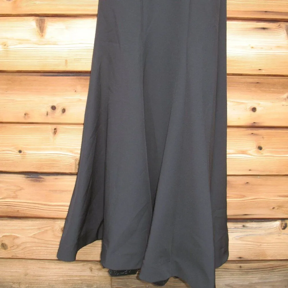 MAC DUGGAL 11775 Black Draped Pearl Beaded Mermaid Gown Dress - Image 13