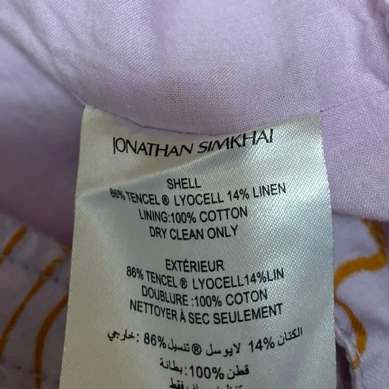 Jonathan Simkhai Tilly Purple Gold Floral Sleeveless Tie Back Cami Crop Top Sz M Size M - Image 5