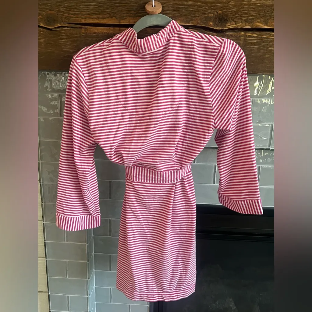 Kate Spade Striped Robe Size XS/S Pink White Black Bow - Image 2