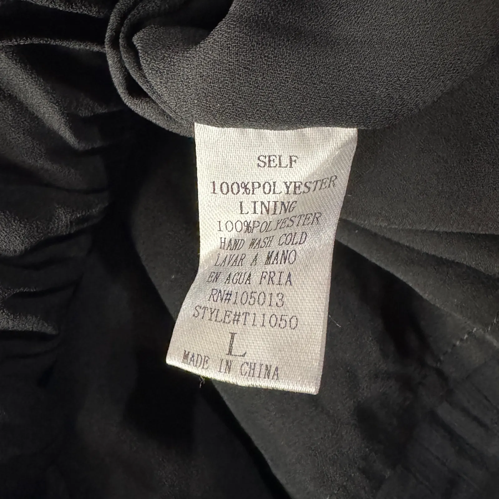 Savanna Jane Large Peplum Top Floral Embroidered Swiss Dot Lined Ruffled Crochet Black - Image 10