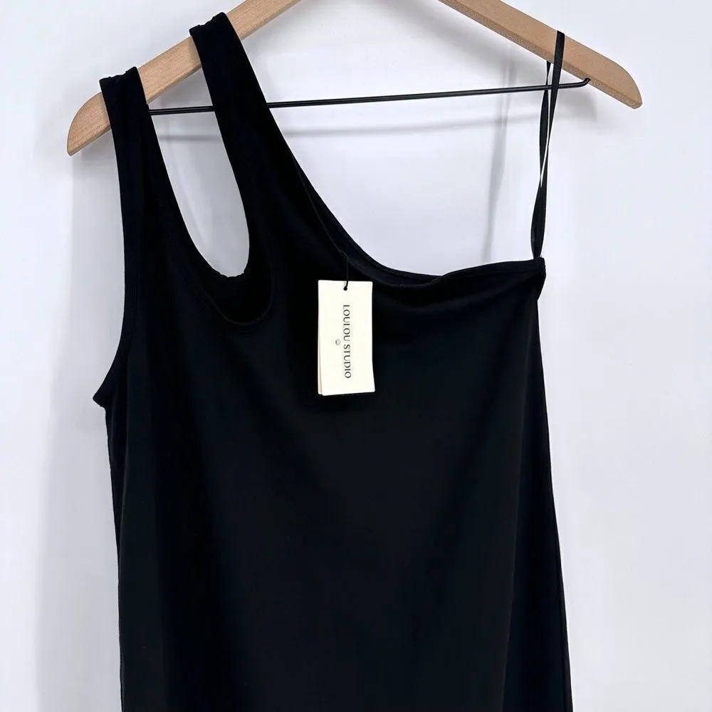 NEW Loulou Studio Agitti Maxi Dress Asymmetric Single Shoulder Black Women's XS - Image 4