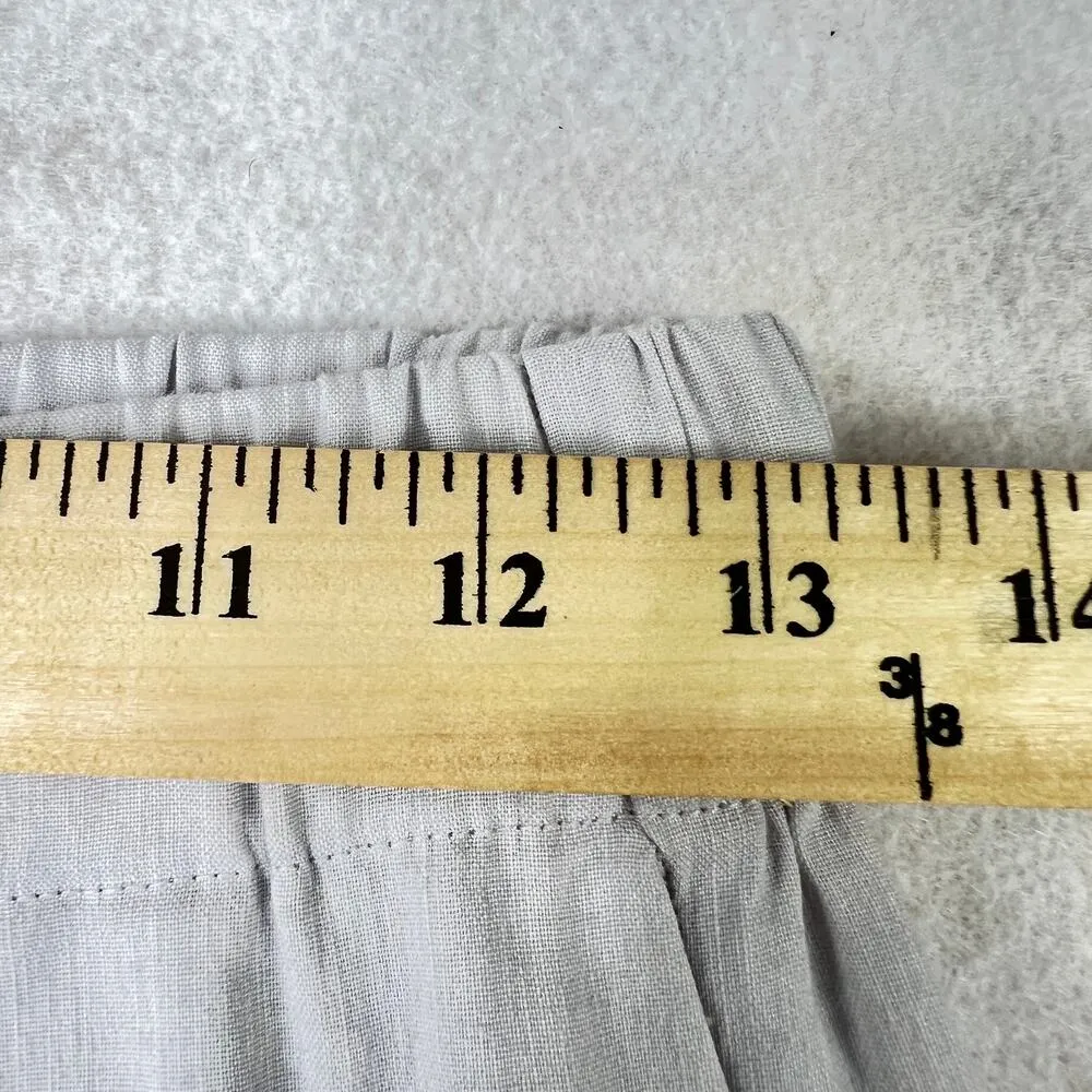 Babaton Aritzia Day Linen Pants Blue S Drawstring Waist Straight Leg Casual Crop - Image 7