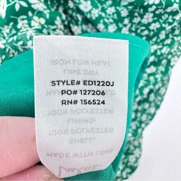 Lulu's Size Medium Mini Dress‎ Walk the Walk Green Floral Print Ruched Bodycon - Image 6