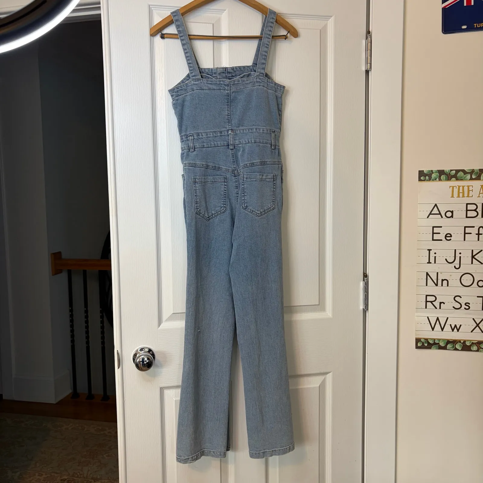 Meimeifushi denim button front jumpsuit. Overalls. Size S Blue - Image 2
