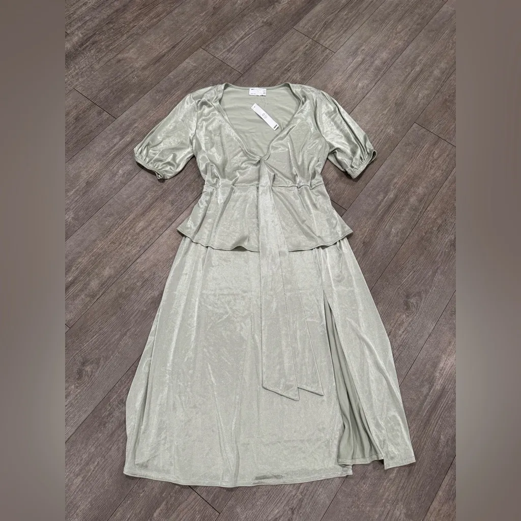 ASOS Curve Sage Green Midi Dress Size 14 - Image 5