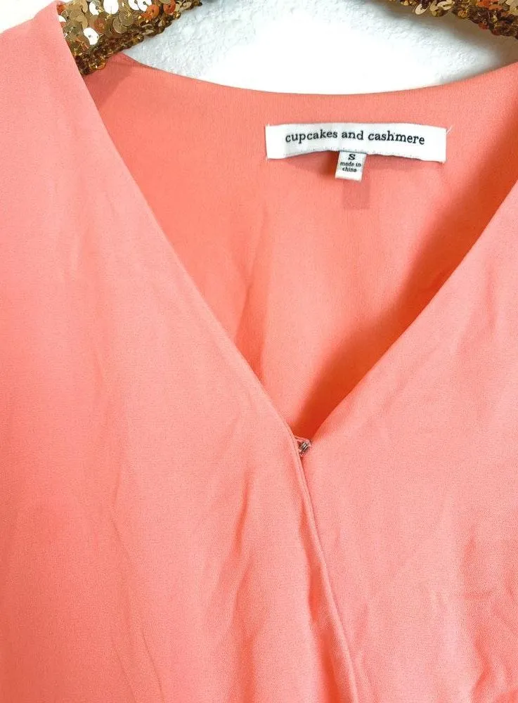 Cupcakes & Cashmere Irina Pink V-neck Romper  - Image 3