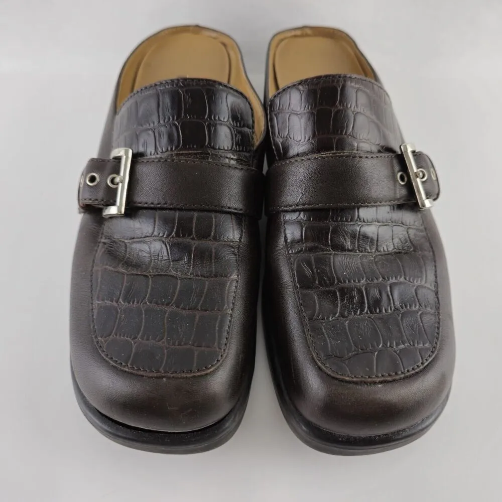 Liz Baker Womens Cheyenne 024-2281 Brown Buckle Slip On Mules Shoes Size US 8M - Image 6