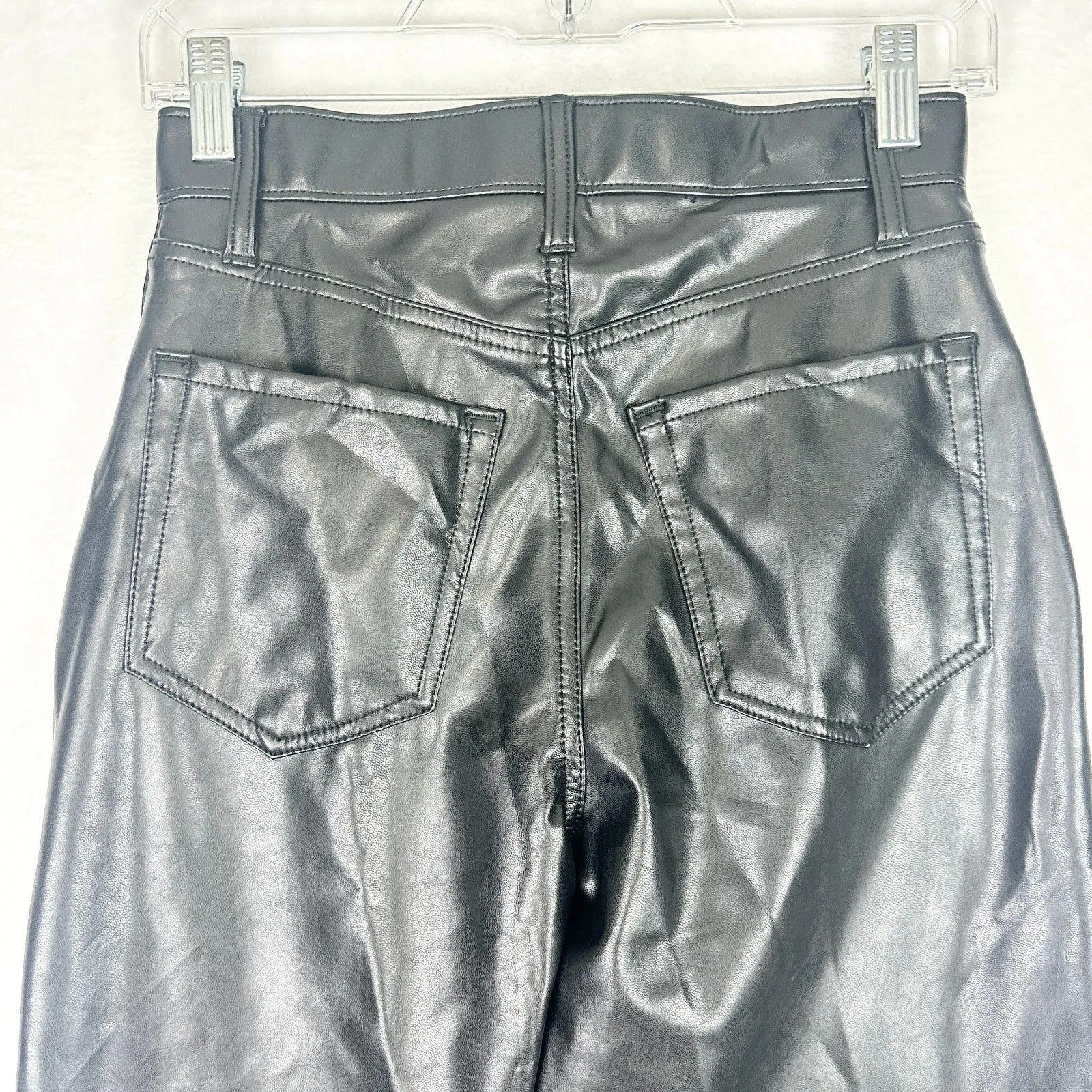 Abercrombie & Fitch Curve Love Vegan Leather Ankle Straight Pant 2 Short NWT - Image 9