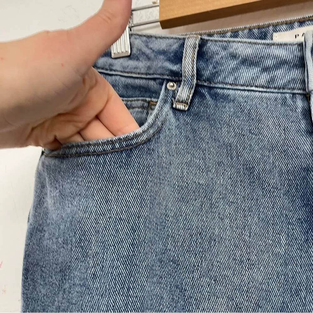 Pacsun Medium Wash High Rise Mom Jeans Womens 28 Short Distressed Blue Denim - Image 4
