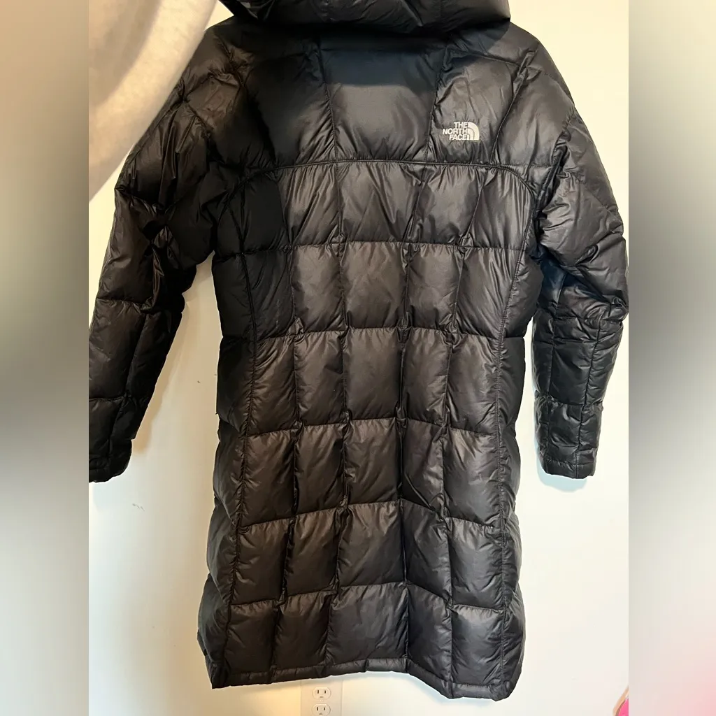 The North Face 600 Down Metropolis Puffer Parka Jacket Womens BLK Hooded Small - Image 2