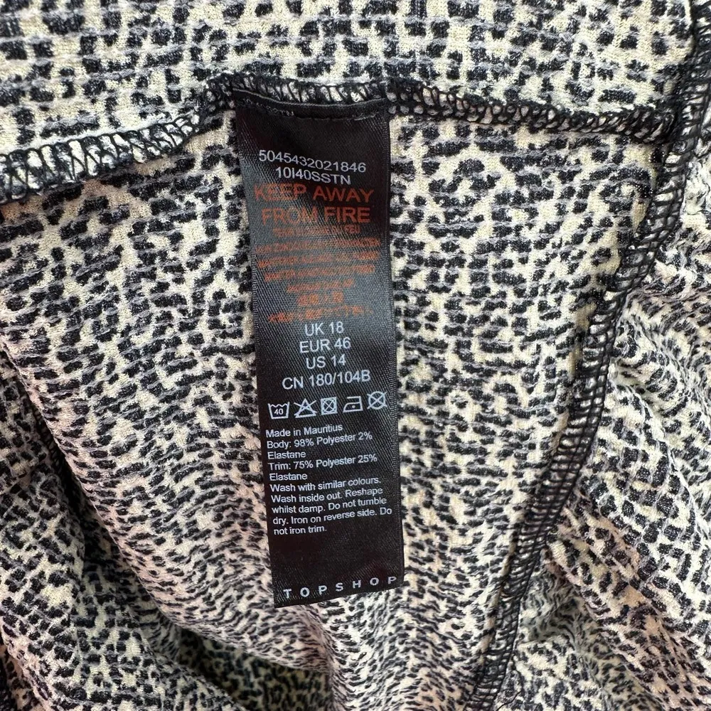 Topshop size 14 sleeveless mini dress new with tags smocked bodice leopard print - Image 6