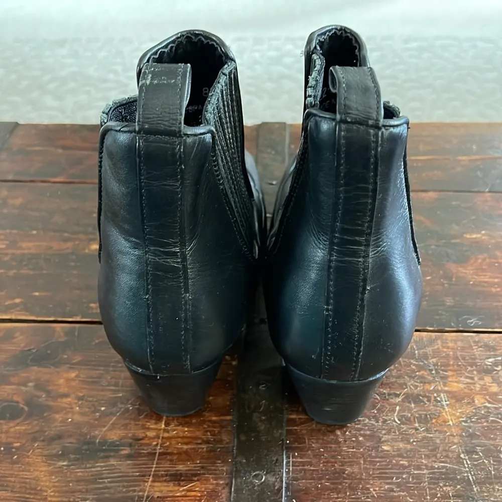 Dingo Black Leather Western Ankle Boots Size 8 - Image 3