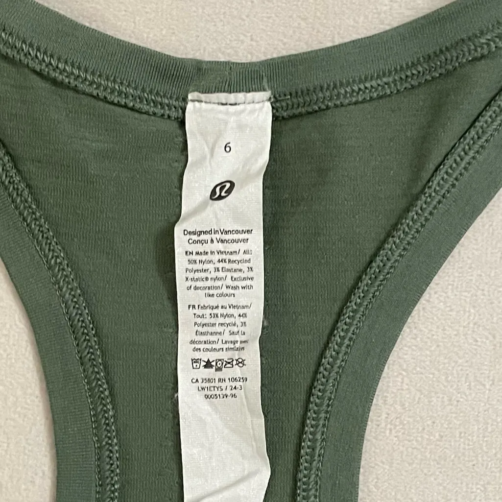 Lululemon Swiftly Tech Racerback Tank Top Dark Forest Green Size 6 - Image 7