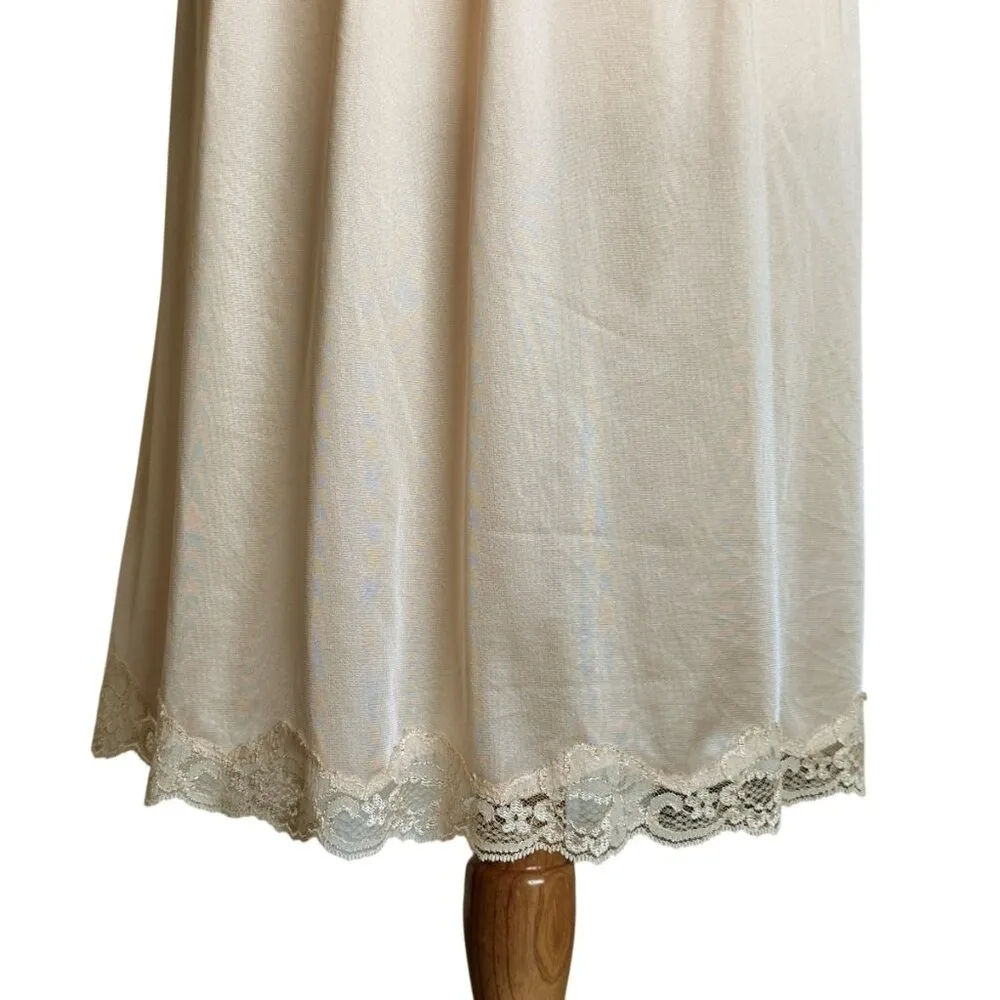 VTG‎ 80s Hanes Her Way Half Slip M Lace Trim Hem Silhouette Lace Coquette Fairy - Image 4
